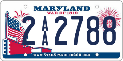 MD license plate 2AA2788