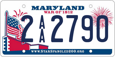 MD license plate 2AA2790