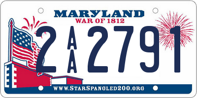 MD license plate 2AA2791