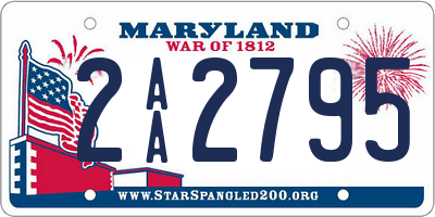 MD license plate 2AA2795