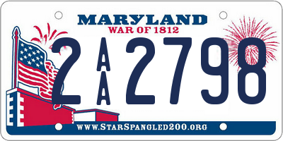 MD license plate 2AA2798