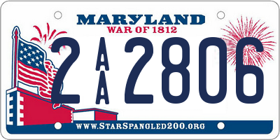 MD license plate 2AA2806