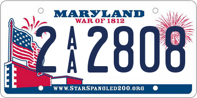 MD license plate 2AA2808