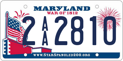 MD license plate 2AA2810