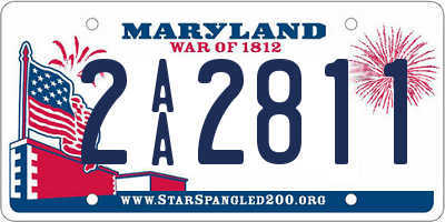 MD license plate 2AA2811