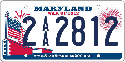 MD license plate 2AA2812