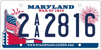 MD license plate 2AA2816