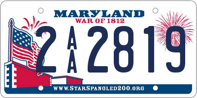 MD license plate 2AA2819