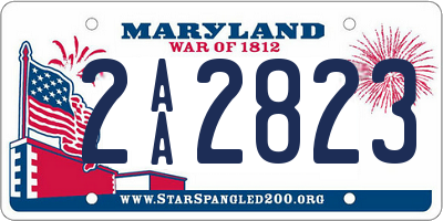 MD license plate 2AA2823