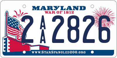 MD license plate 2AA2826