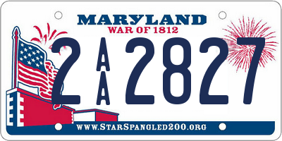 MD license plate 2AA2827