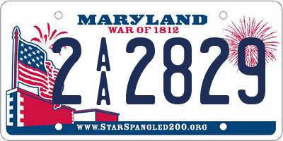 MD license plate 2AA2829