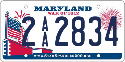 MD license plate 2AA2834