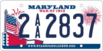 MD license plate 2AA2837