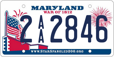 MD license plate 2AA2846