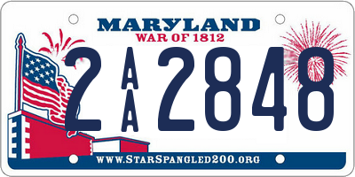 MD license plate 2AA2848