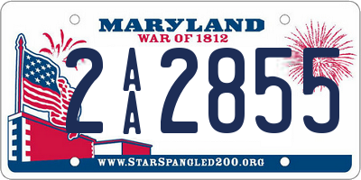 MD license plate 2AA2855