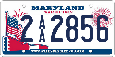 MD license plate 2AA2856