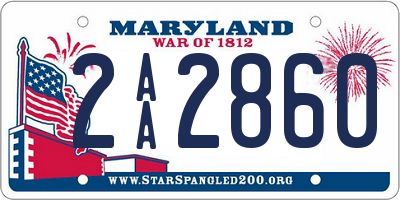 MD license plate 2AA2860