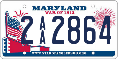 MD license plate 2AA2864