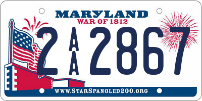 MD license plate 2AA2867