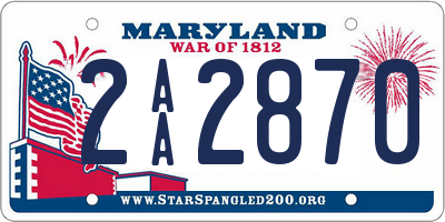 MD license plate 2AA2870