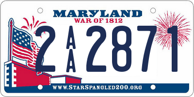 MD license plate 2AA2871