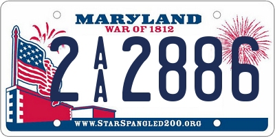 MD license plate 2AA2886