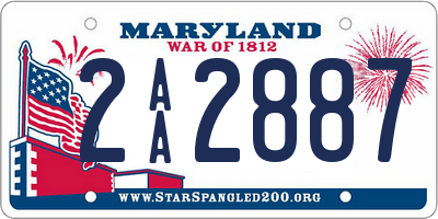 MD license plate 2AA2887