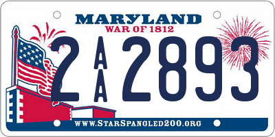 MD license plate 2AA2893