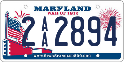 MD license plate 2AA2894