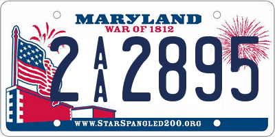 MD license plate 2AA2895