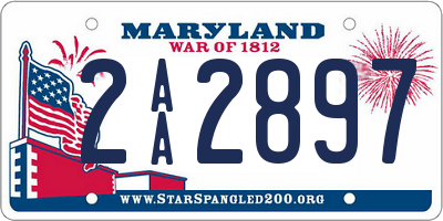 MD license plate 2AA2897