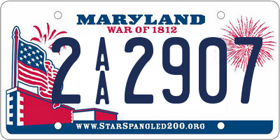 MD license plate 2AA2907