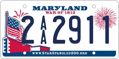 MD license plate 2AA2911