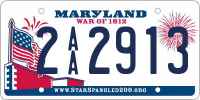 MD license plate 2AA2913