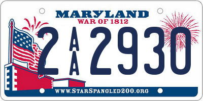 MD license plate 2AA2930