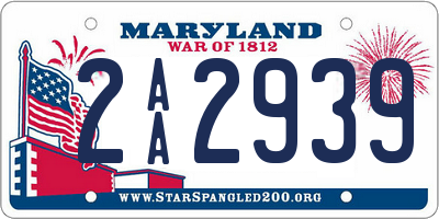 MD license plate 2AA2939