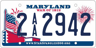 MD license plate 2AA2942