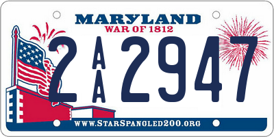 MD license plate 2AA2947