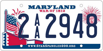 MD license plate 2AA2948