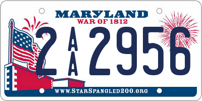 MD license plate 2AA2956