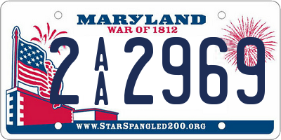 MD license plate 2AA2969