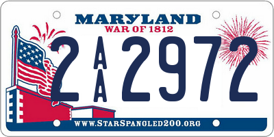 MD license plate 2AA2972
