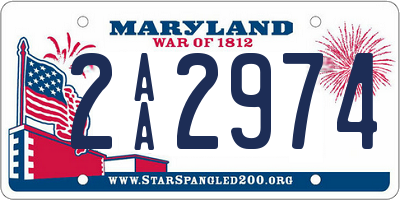 MD license plate 2AA2974