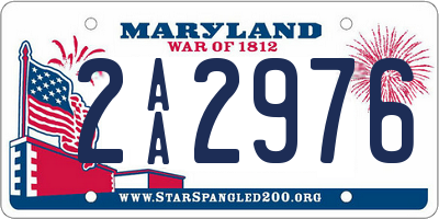 MD license plate 2AA2976