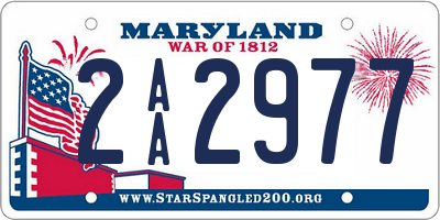 MD license plate 2AA2977