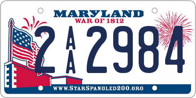 MD license plate 2AA2984