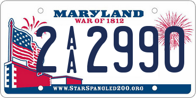 MD license plate 2AA2990