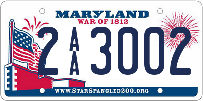 MD license plate 2AA3002